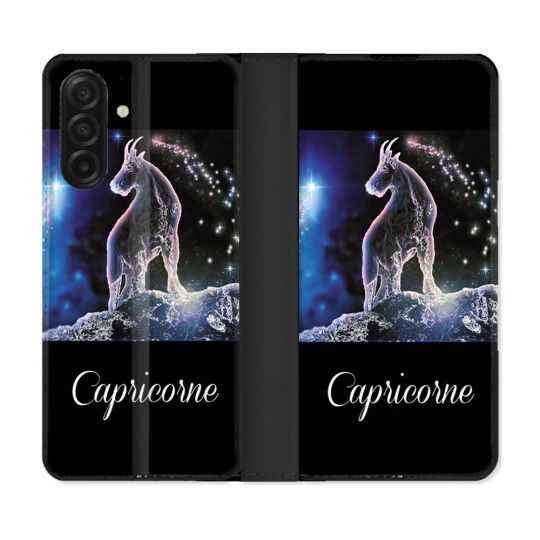 Housse cuir portefeuille Pour Samsung Galaxy A17 5G Signe Zodiaque 2 Capricorne