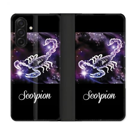 Housse cuir portefeuille Pour Samsung Galaxy A17 5G Signe Zodiaque 2 Scorpion