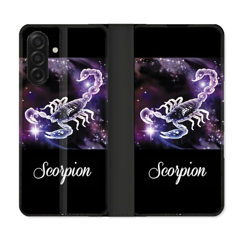 Housse cuir portefeuille Pour Samsung Galaxy A17 5G Signe Zodiaque 2 Scorpion