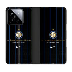 Housse cuir portefeuille Pour Xiaomi 14 Foot Inter Milan