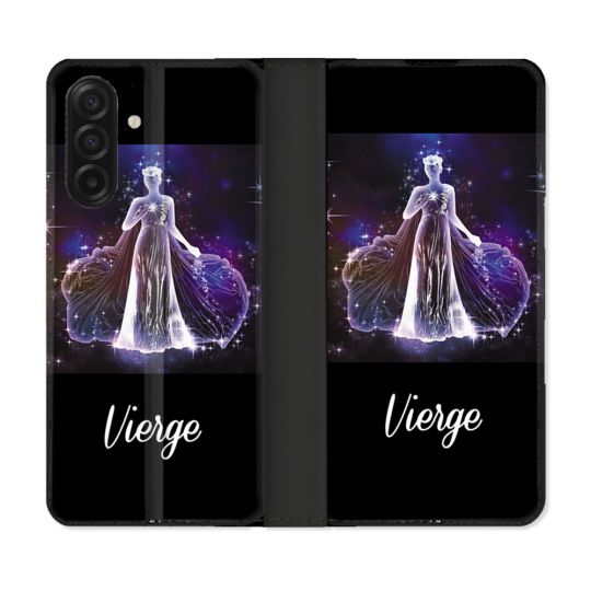 Housse cuir portefeuille Pour Samsung Galaxy A17 5G Signe Zodiaque 2 Vierge