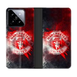 Housse cuir portefeuille Pour Xiaomi 14 Foot Manchester United