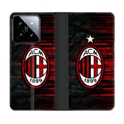 Housse cuir portefeuille Pour Xiaomi 14 Foot Milan AC