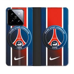 Housse cuir portefeuille Pour Xiaomi 14 Foot PSG 1970