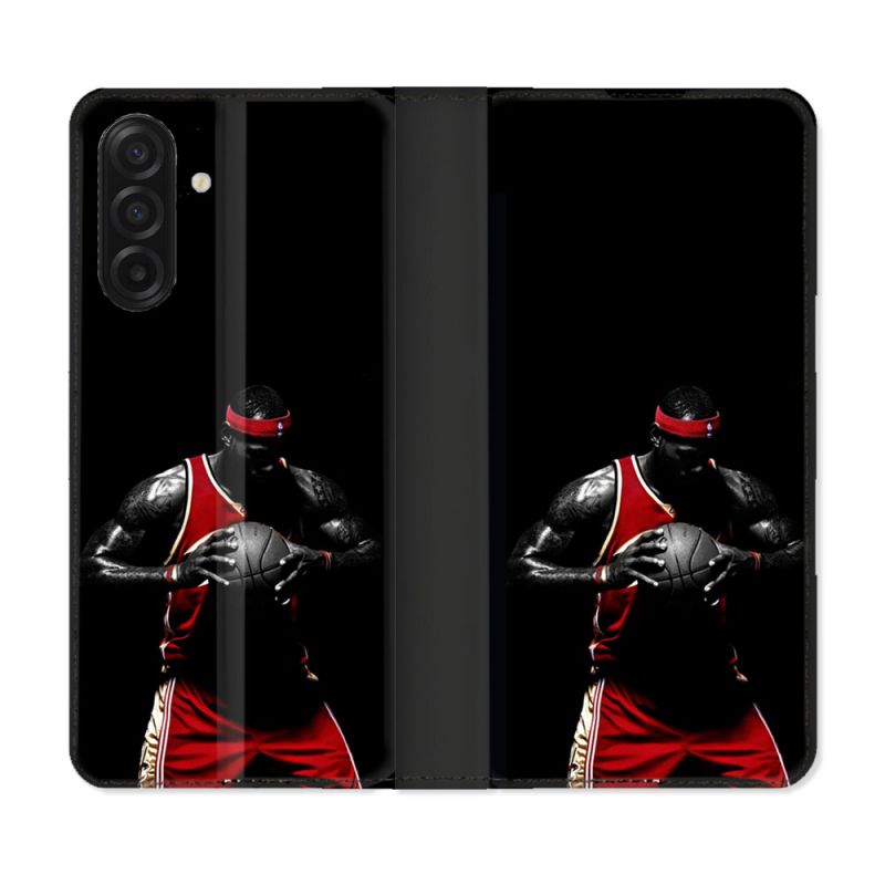 Housse cuir portefeuille Pour Samsung Galaxy A17 5G Sport Basketeur
