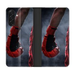 Housse cuir portefeuille Pour Samsung Galaxy A17 5G Sport Boxe Gant Rouge