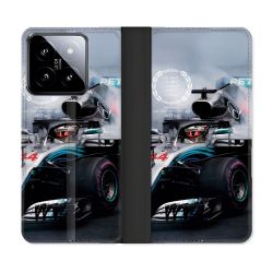 Housse cuir portefeuille Pour Xiaomi 14 Formule 1 F1 Mercedes Petronas