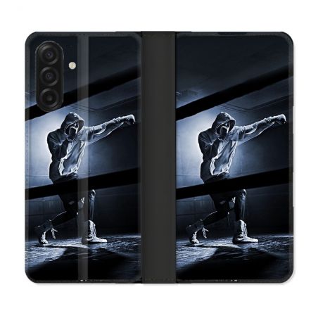 Housse cuir portefeuille Pour Samsung Galaxy A17 5G Sport Boxe Poing