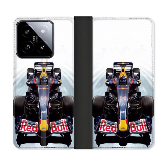 Housse cuir portefeuille Pour Xiaomi 14 Formule 1 F1 Red Bull