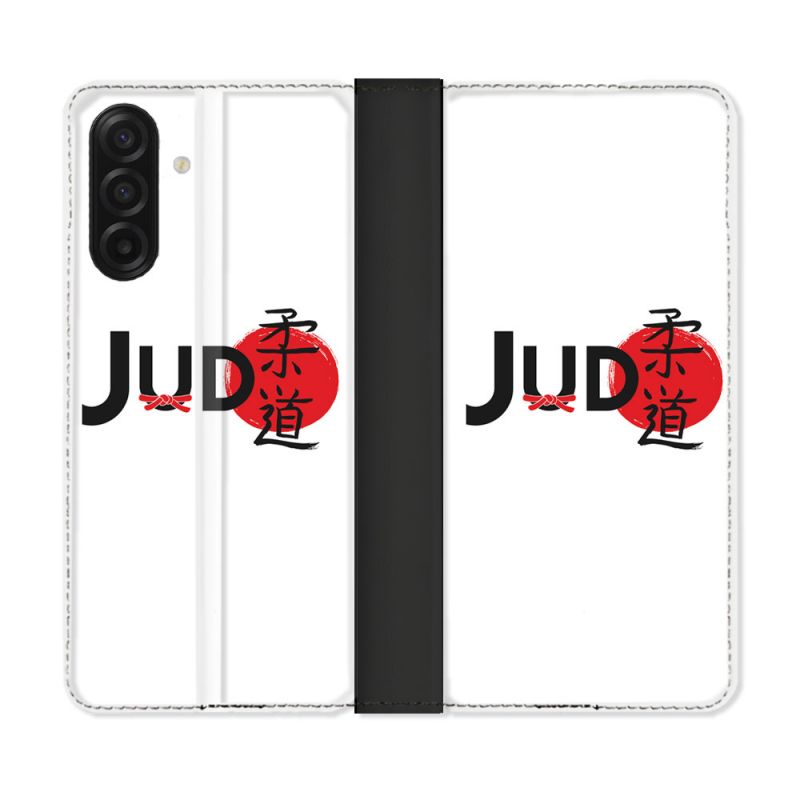 Housse cuir portefeuille Pour Samsung Galaxy A17 5G Sport Judo Logo