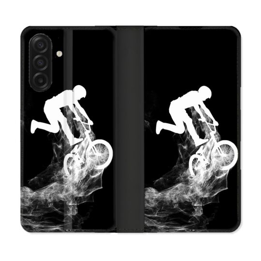 Housse cuir portefeuille Pour Samsung Galaxy A17 5G Sport VTT Noir