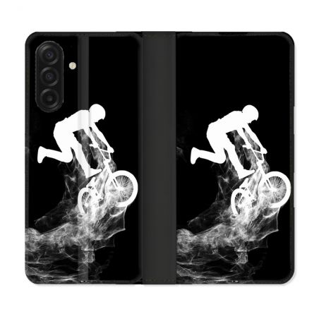 Housse cuir portefeuille Pour Samsung Galaxy A17 5G Sport VTT Noir