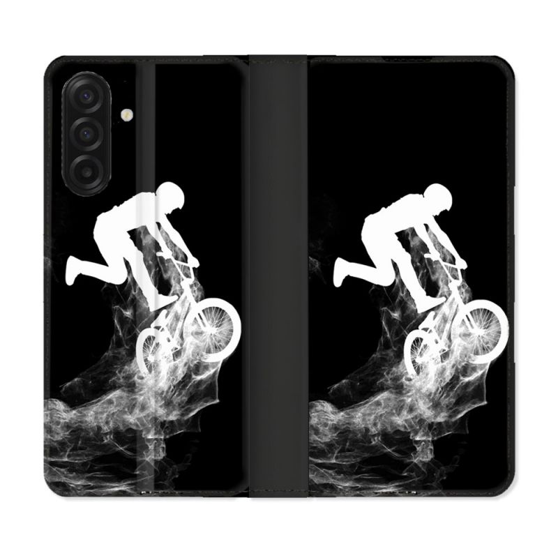 Housse cuir portefeuille Pour Samsung Galaxy A17 5G Sport VTT Noir