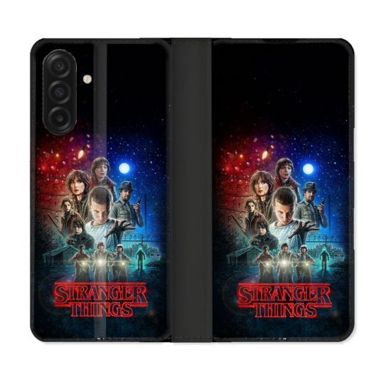 Housse cuir portefeuille Pour Samsung Galaxy A17 5G Stranger Things Affiche 1