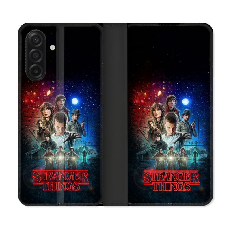Housse cuir portefeuille Pour Samsung Galaxy A17 5G Stranger Things Affiche 1
