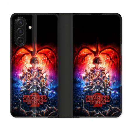 Housse cuir portefeuille Pour Samsung Galaxy A17 5G Stranger Things Affiche 2