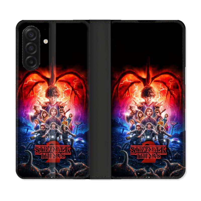 Housse cuir portefeuille Pour Samsung Galaxy A17 5G Stranger Things Affiche 2