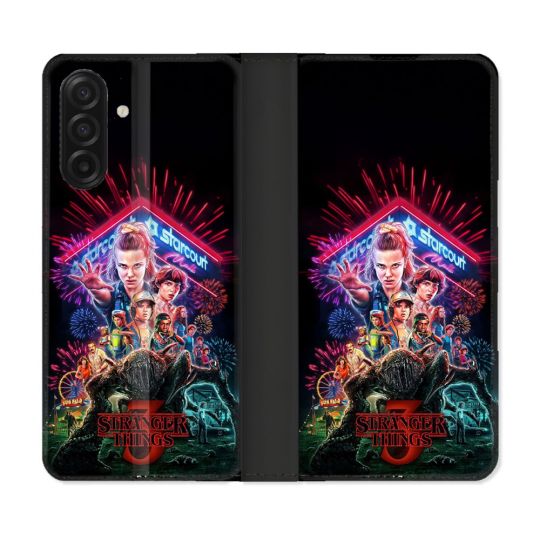 Housse cuir portefeuille Pour Samsung Galaxy A17 5G Stranger Things Affiche 3