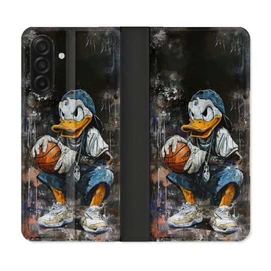 Housse cuir portefeuille Pour Samsung Galaxy A17 5G Street Art Donald Duck