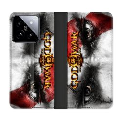Housse cuir portefeuille Pour Xiaomi 14 God Of War GOW