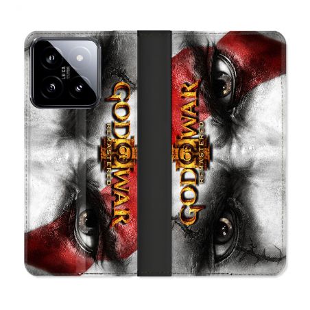 Housse cuir portefeuille Pour Xiaomi 14 God Of War GOW