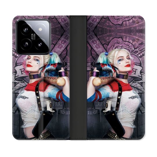 Housse cuir portefeuille Pour Xiaomi 14 Harley Quinn Batte