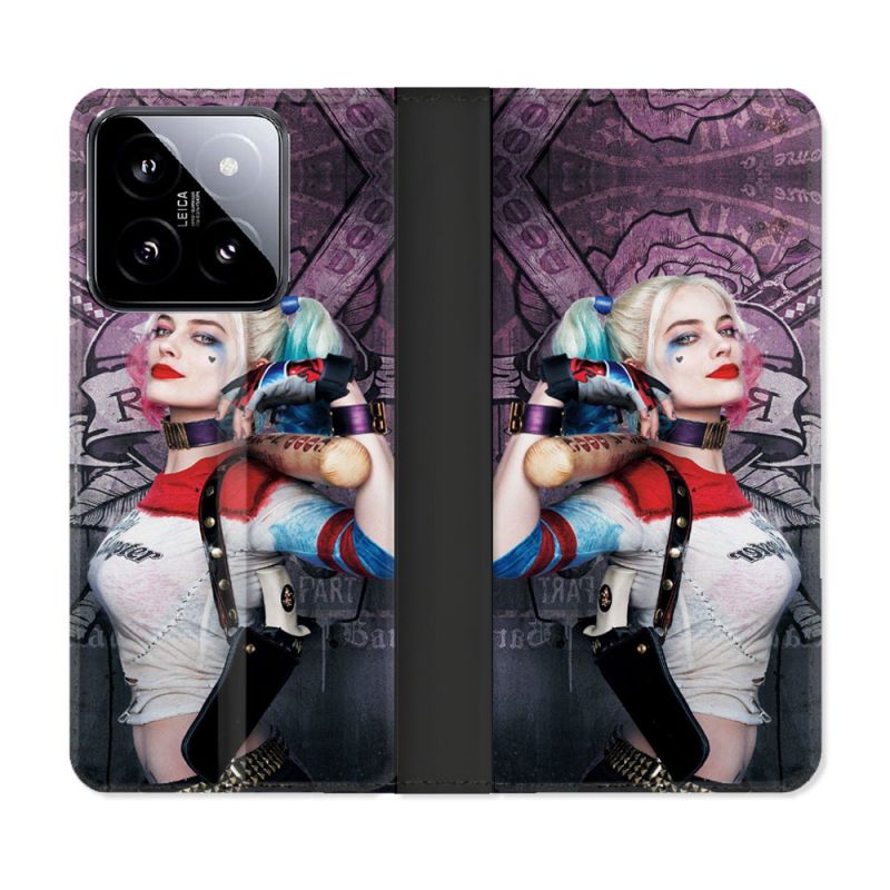 Housse cuir portefeuille Pour Xiaomi 14 Harley Quinn Batte