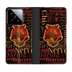 Housse cuir portefeuille Pour Xiaomi 14 Harry Potter Griffondor