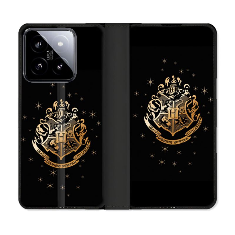 Housse cuir portefeuille Pour Xiaomi 14 Harry Potter Poudlard
