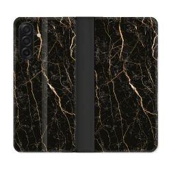 Housse cuir portefeuille Pour Samsung Galaxy A17 5G Texture Marbre Noir