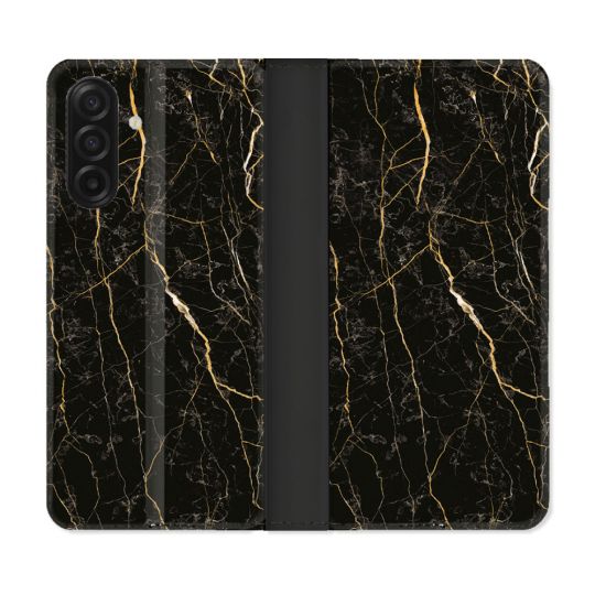 Housse cuir portefeuille Pour Samsung Galaxy A17 5G Texture Marbre Noir