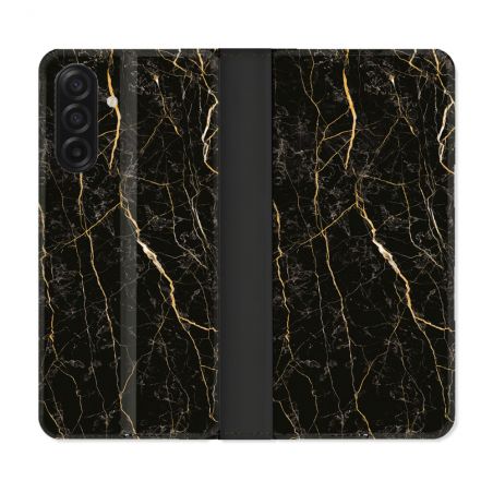 Housse cuir portefeuille Pour Samsung Galaxy A17 5G Texture Marbre Noir