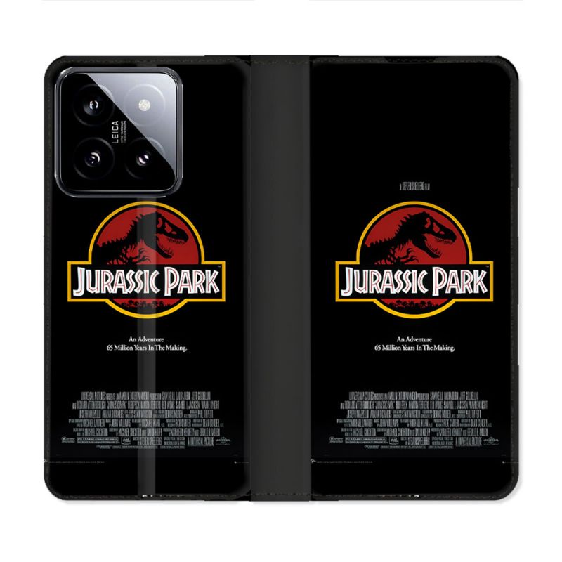 Housse cuir portefeuille Pour Xiaomi 14 Jurassic Park Affiche