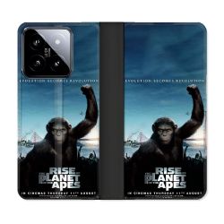 Housse cuir portefeuille Pour Xiaomi 14 La Planete Des Singes