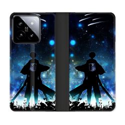 Housse cuir portefeuille Pour Xiaomi 14 Manga Attaque Titans Levi