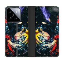 Housse cuir portefeuille Pour Xiaomi 14 Manga Boruto Eclair