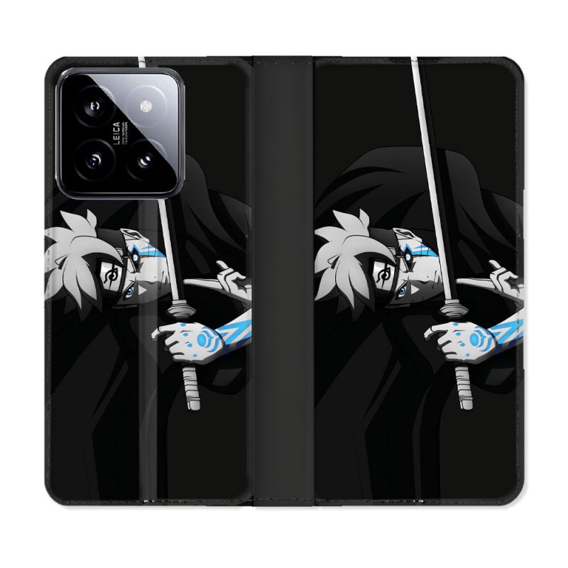 Housse cuir portefeuille Pour Xiaomi 14 Manga Boruto Epée