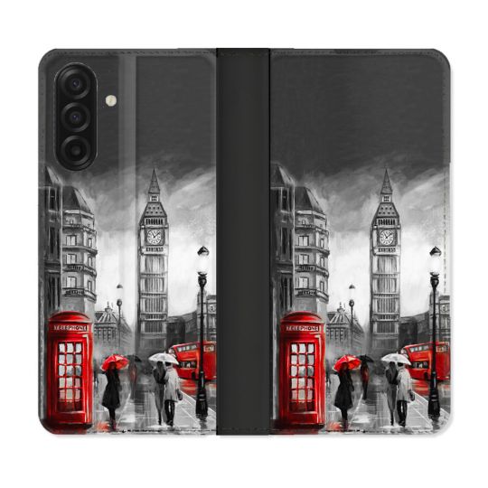 Housse cuir portefeuille Pour Samsung Galaxy A17 5G Voyage Angleterre Londres Vintage