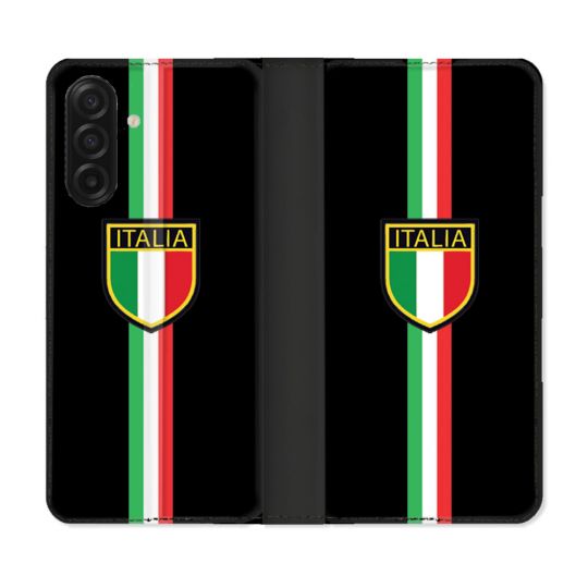 Housse cuir portefeuille Pour Samsung Galaxy A17 5G Voyage Italie 3 Noir