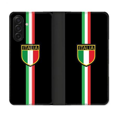 Housse cuir portefeuille Pour Samsung Galaxy A17 5G Voyage Italie 3 Noir