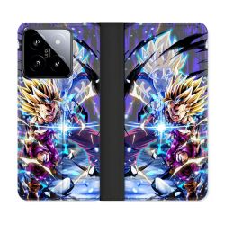Housse cuir portefeuille Pour Xiaomi 14 Manga Dragon Ball Sangohan Duo
