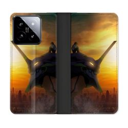 Housse cuir portefeuille Pour Xiaomi 14 Manga Evangelion