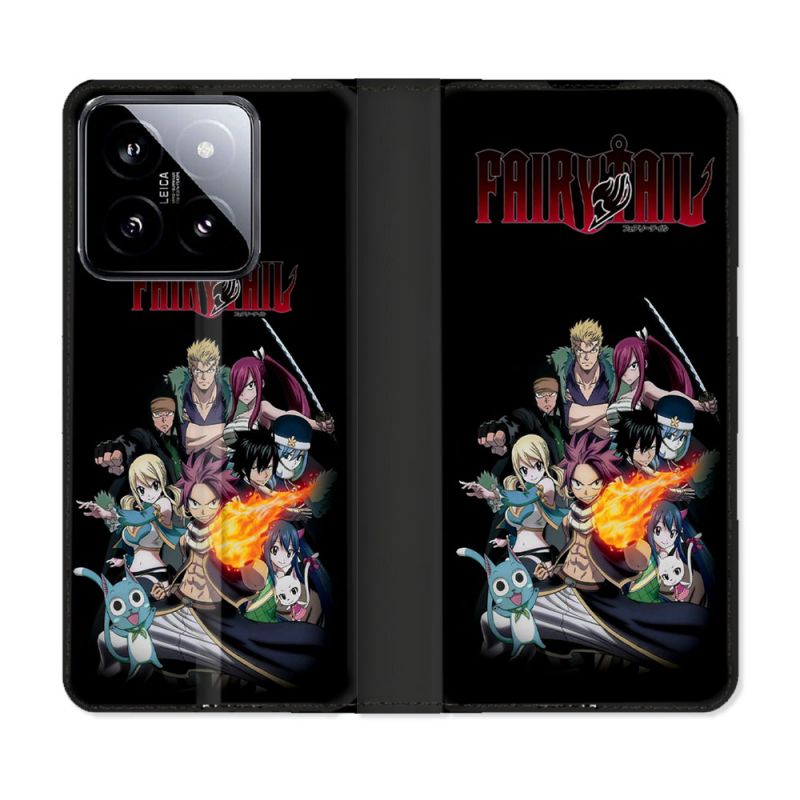 Housse cuir portefeuille Pour Xiaomi 14 Manga Fairy Tail Logo Team
