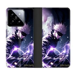 Housse cuir portefeuille Pour Xiaomi 14 Manga Jujutsu Kaisen Gojo Saturo