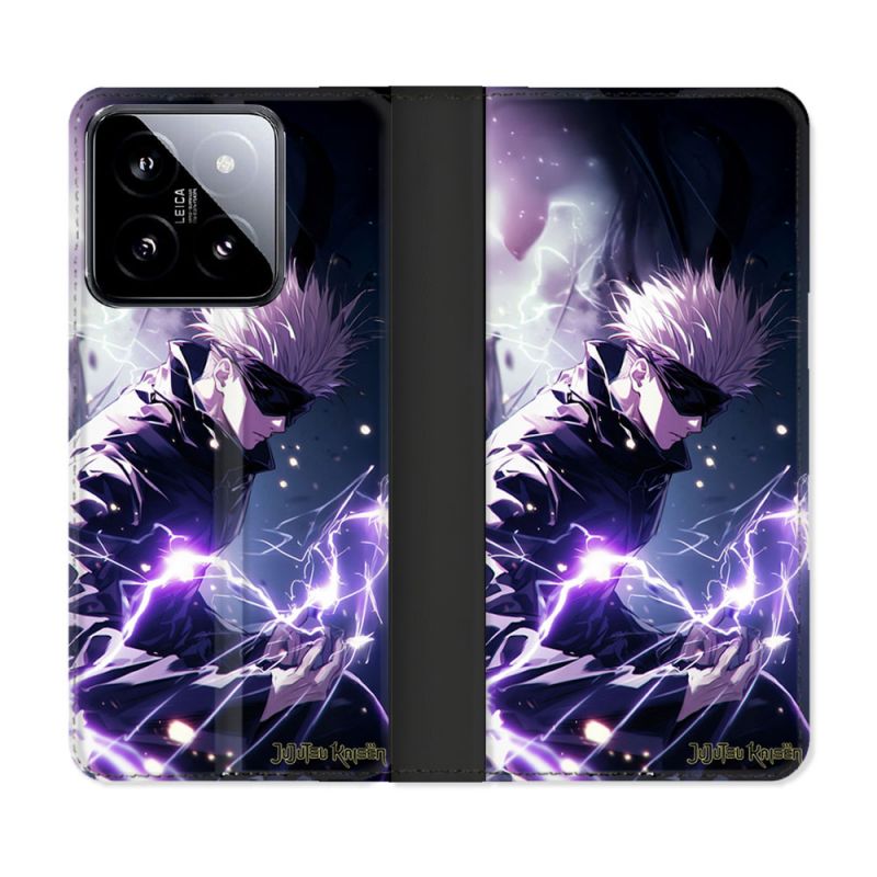 Housse cuir portefeuille Pour Xiaomi 14 Manga Jujutsu Kaisen Gojo Saturo