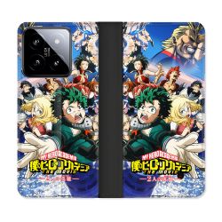 Housse cuir portefeuille Pour Xiaomi 14 Manga My Hero Academia Affiche