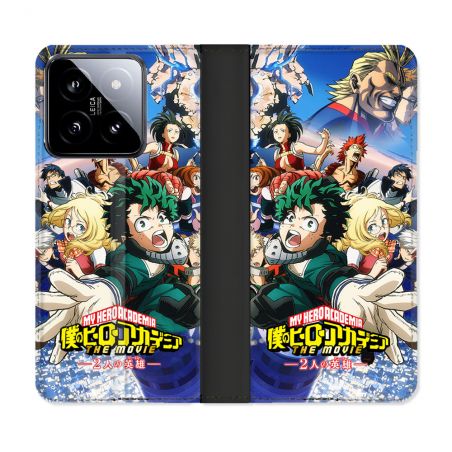Housse cuir portefeuille Pour Xiaomi 14 Manga My Hero Academia Affiche