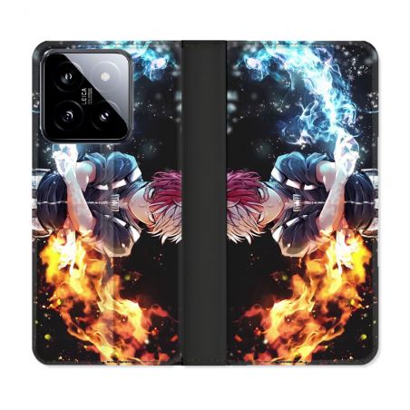 Housse cuir portefeuille Pour Xiaomi 14 Manga My Hero Academia Shoto