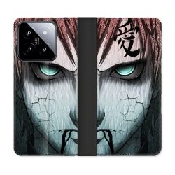 Housse cuir portefeuille Pour Xiaomi 14 Manga Naruto Gaara