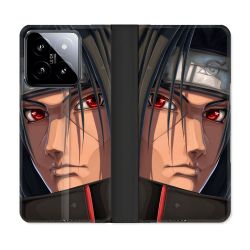 Housse cuir portefeuille Pour Xiaomi 14 Manga Naruto Itachi Visage